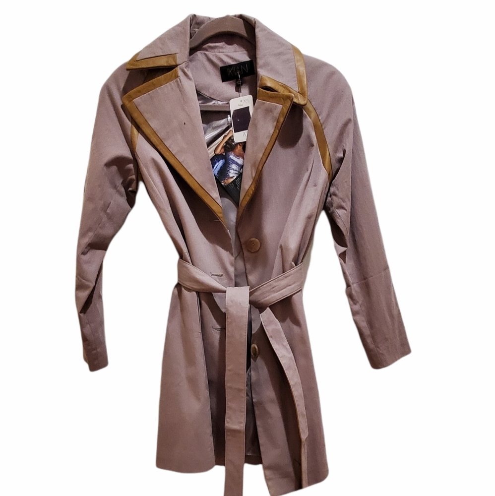 IMAN Trench coat with Leather detail XS